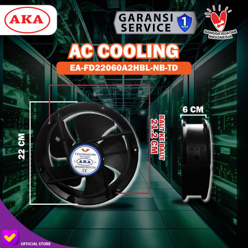 Blower Kipas Fan Panel Cooling Fan AC 8” Inch 22 CM Bulat Ball Bearing