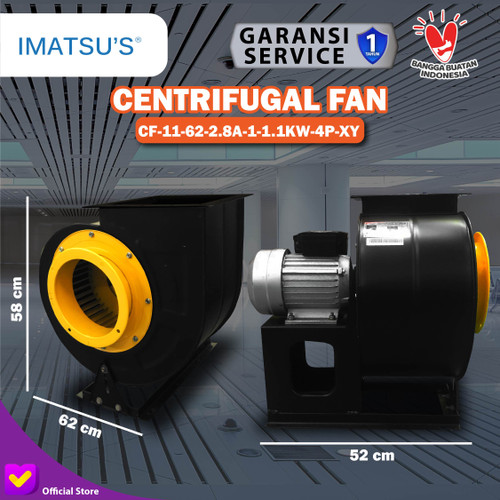 Centrifugal Fan Blower Keong 1.1KW 1.5HP 220V Kipas Hisap Sirocco
