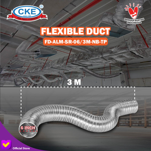 Aluminium Selang Flexible Ducting Semi Rigid 6" Inch 15 CM - 3 meter