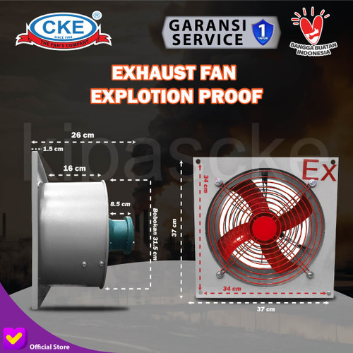 Kipas Explosion Proof Wall Exhaust Fan 12" Inch 300MM 220V