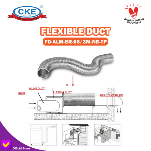 Aluminium Selang Flexible Ducting Semi Rigid 6" Inch 15 CM - 3 meter