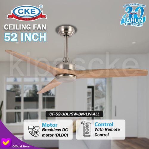 Kipas Angin Plafon Gantung Hias 52" Inch Ceiling Fan Kayu Solid Wood