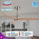 Kipas Angin Plafon Gantung Hias 52" Inch Ceiling Fan Kayu Solid Wood