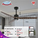 Kipas Angin Gantung Plafon 60" Ceiling Fan Kayu Hias Dark Wood