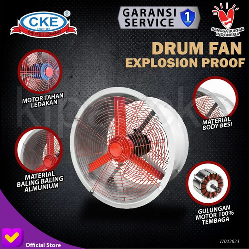 Blower Explosion Proof Axial Fan 20 Inch 380V Drum Fan Bergaransi