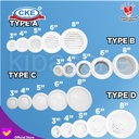 5 Inch Grill Penutup Inline Duct Booster Fan Plastik ABS Ceiling Grill