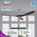 Kipas Angin Gantung Plafon Kayu 72 Inch Ceiling Fan Hias 72" Dark Wood