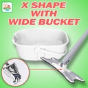 X SHAPE FLAT MOP WITH WIDE BUCKET - Set alat pel praktis dengan ember