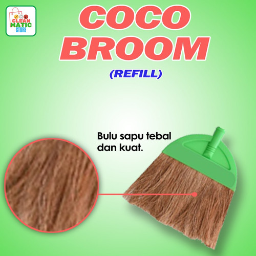 Clean Matic Coco Broom Refill Isi Ulang Sapu Ijuk Lantai Tebal Sapu Duk