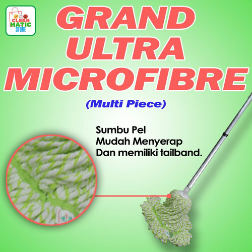 GRAND ULTRA MICROFIBRE MULTI PIECE - Alat Pel Lantai 3 Bagian Tongkat