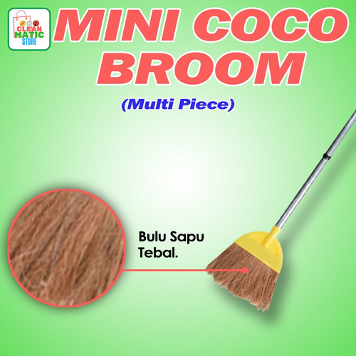 MINI COCO BROOM MULTI PIECE - Sapu Dengan Tongkat 3 Bagian Besi Ringan