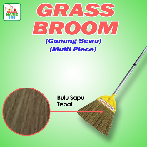 GUNUNG SEWU SAPU RUMPUT MULTI PIECE - Dengan tongkat 3 bagian