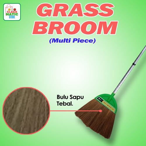 GRASS BROOM MULTI PIECE - Sapu Rumput Tongkat 3 Bagian Berkualitas