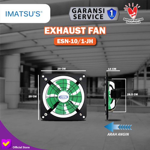 Wall Exhaust Fan Dinding Industri 10 Inch Kipas Hexos Ventilasi Tembok