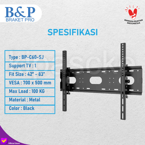 Bracket Braket TV LCD 42 43 50 55 60 65 70 75 80 85 Inch Universal