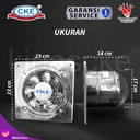 Exhaust Fan Stainless 7" Inch Duct Booster Fan Plafon Dinding Besi