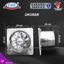 Exhaust Fan Stainless 8" Inch Duct Booster Fan Plafon Dinding Besi