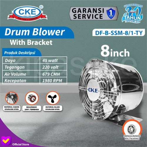 8" Inch Mini Inline Duct Fan Metal Stainless / Air Booster Exhaust Fan