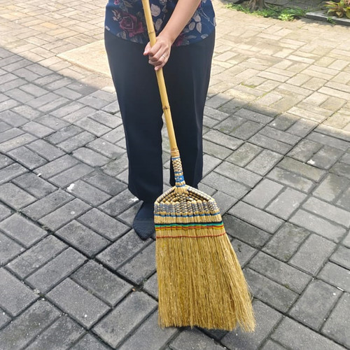 Clean Matic - Sapu Gandum dengan Gagang Bambu - Berbahan Gandum atau Shorgum