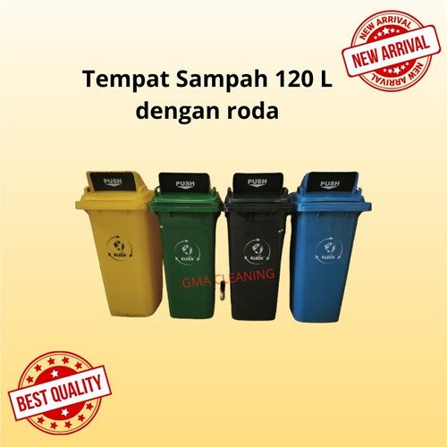Tempat Sampah KLEEN 120 Liter Tutup Dorong
