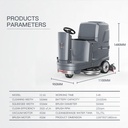 Ride-on Floor Scrubber / Mobil Mesin Sikat Lantai dengan Baterai