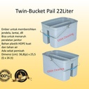 Twin-Bucket Pail 22 Liter / Ember untuk Kebersihan dengan Sekat