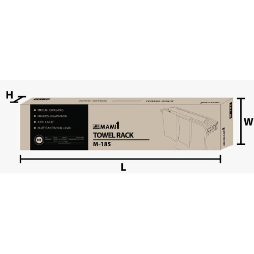 WALL TOWEL RACK 80 CM