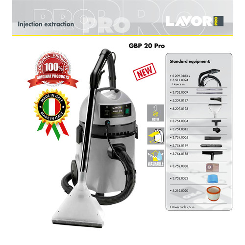 Vacuum Extractor / Carpet Cleaner Lavor 20 Liter (GBP 20 PRO)