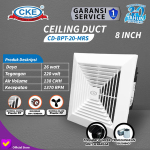 Exhaust Fan Plafon 8 Inch Kipas Angin Dak / Hexos Plafon Ceiling 8"