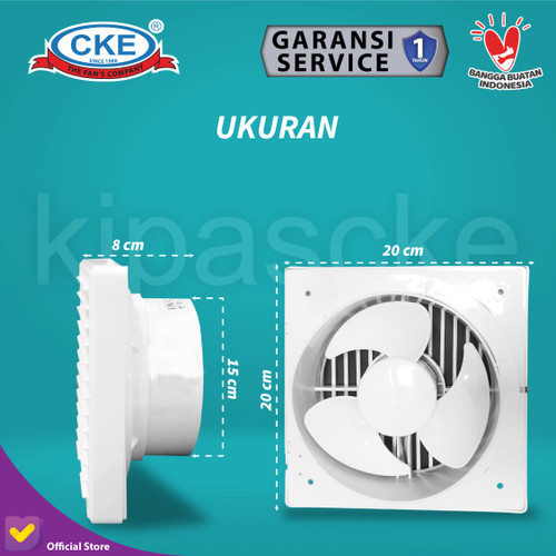 Exhaust Fan Mini Penghisap Udara 6 Inch Kipas Hexos Dinding Tembok