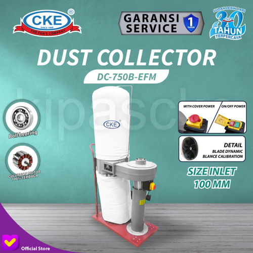 Mesin Dust Collector Single Bag 1HP 750W 220V 57L Alat Penghisap Debu