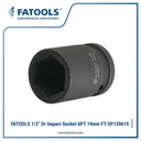 FATOOLS SP120619 1/2" Dr Impact Socket 6PT 19mm Kunci Sock Impek Angin Pneumatic CrMo Molybdenum Hitam DIN