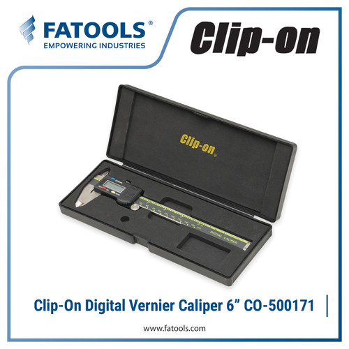 Clip On by FATOOLS CO-500171 Digital Vernier Caliper 150mm 6" Imperial Metric Inch MM Sigmat