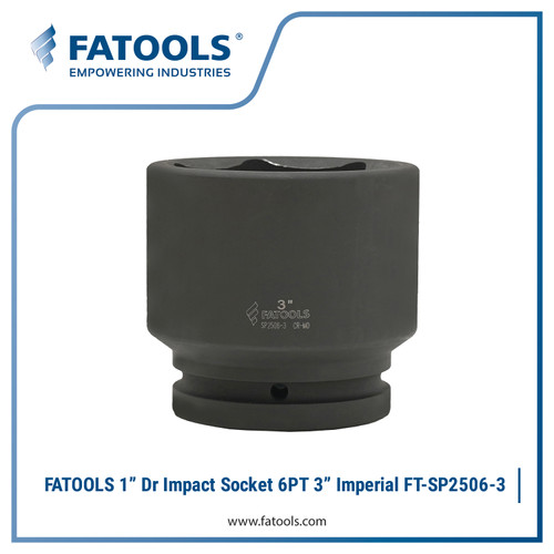 FATOOLS SP2506-3 1" Dr Impact Socket 6PT 3" Imperial Kunci Sock 3 Inci
