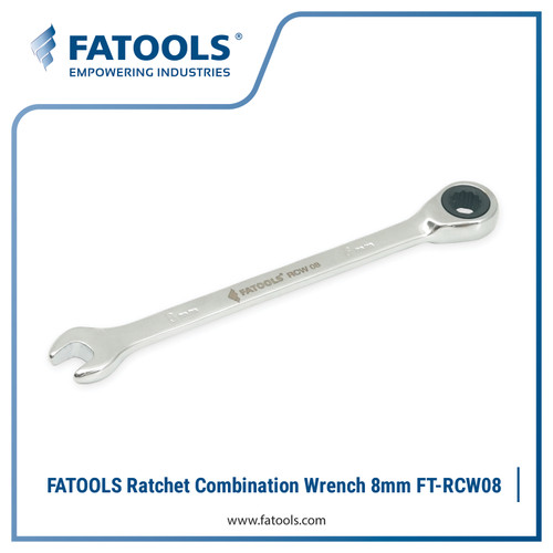 FATOOLS RCW08 Ratcheting Combination Wrench 8mm Kunci Ring Pas Ratchet Bolak Balik 12PT