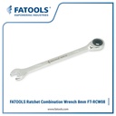 FATOOLS RCW08 Ratcheting Combination Wrench 8mm Kunci Ring Pas Ratchet Bolak Balik 12PT
