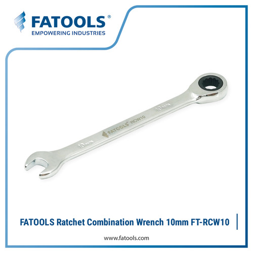 FATOOLS RCW10 Ratcheting Combination Wrench 10mm Kunci Ring Pas Ratchet Bolak Balik 12PT