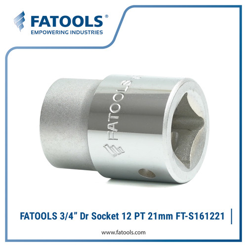 FATOOLS S161221 3/4" Dr Socket 12 PT 21mm Mata Soket Kunci Sock CrV Shock Metric 套筒扳手