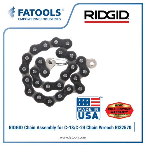 RIDGID 32570 Chain Assembly for C18 C24 31320 31325 Chain Wrench
