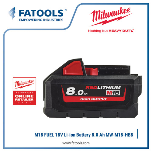 MILWAUKEE M18 HB8 Lithium Battery 8 Ah High Output 18V Cordless Li-ion