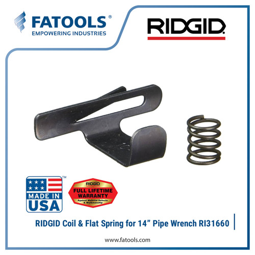 RIDGID 31660 Coil & Flat Spring 14 for 31020 Pipe Wrench Per Kunci