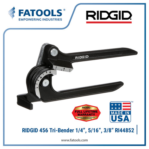 RIDGID 44852 456 Tri Bender Tube 1/4 5/16 3/8 Pembengkok Pipa Tubing