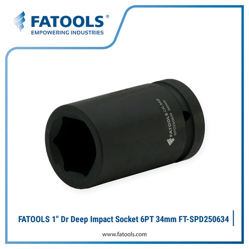 FATOOLS SPD250634 1" Dr Deep Impact Socket 6PT 34mm Mata Sock Impek