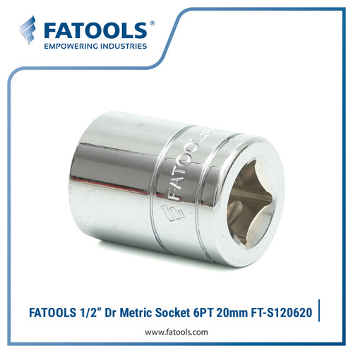 FATOOLS S120620 1/2" Dr Socket 6PT 20mm Kunci Sok CrV Vanadium