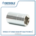 FATOOLS S120616 1/2" Dr Socket 6PT 16mm Kunci Sok CrV Chrome Vanadium