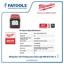 MILWAUKEE M18 PAL Pivoting Area Light 1500lm Senter LED Lampu Cordless