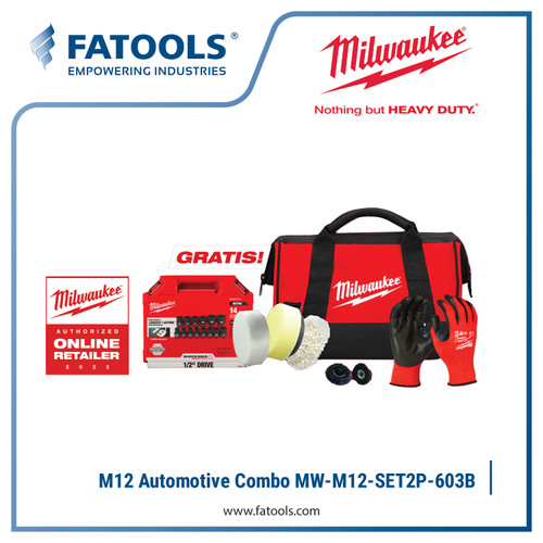 MILWAUKEE M12SET2P 603B Automotive COMBO Impact Wrench Inflator M12-BI