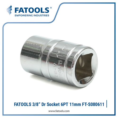 FATOOLS 3/8" Dr Socket 12PT 11mm S080611 Kunci Sock Metric