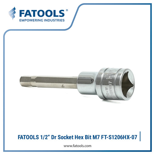 FATOOLS S1206HX-07 1/2" Dr Socket M7 x 85mm Kunci L Sock