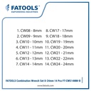 FATOOLS CWS14MM-B 14 Pcs Combination Wrench 8-24mm Kunci Ring Pas Set